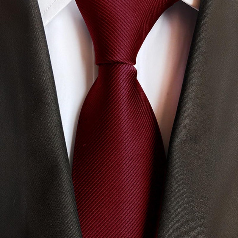 WOXVM Men's Ties Classic Solid Pure Color 3.15" (8CM) Mens Necktie, Premium Formal Black Ties For Men Business Wedding Party - Image 2